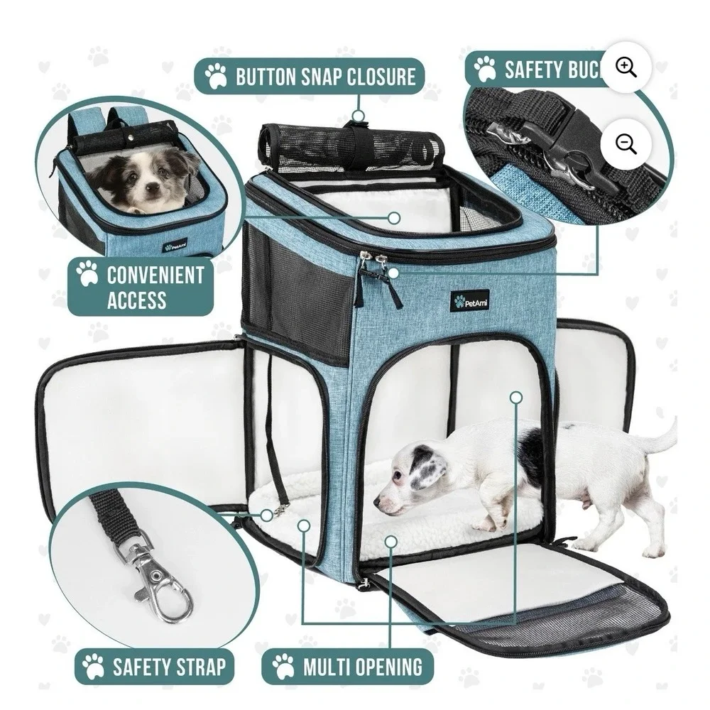 Dog Backpack Carrier, Airline Approved Cat Backpacks for Carrying Small 18 Lbs
